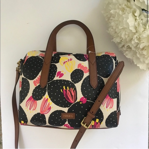 New Fossil Multicolor Tote Satchel Crossbody Bag - Picture 2 of 10
